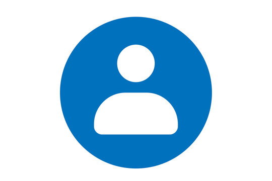 white avatar profile account icon inside blue transparent background