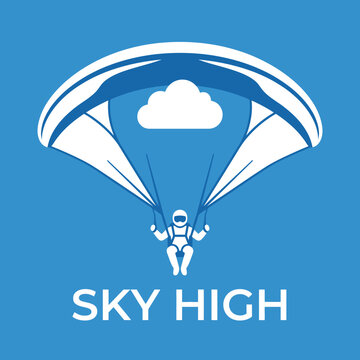 Sky High Adventure Paragliding With Cloud And Astronaut Icon