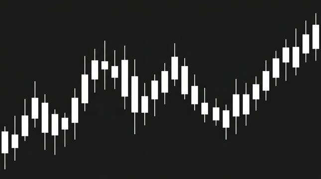 Candlestick chart vector illustration set against a black background
