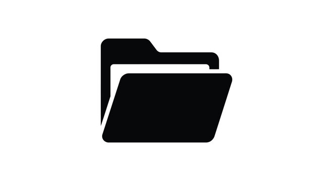 Folder icon flat silhouette on white background