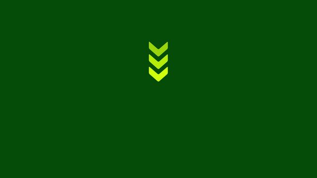 Minimalist animated green arrows pointing down, modern ui directional indicator motion animation  With  on a Animation  4k stock  video.