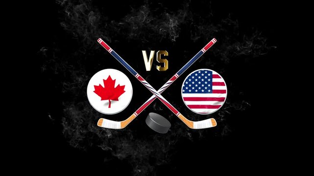 Canada vs USA Ice Hockey Match Sports Background
