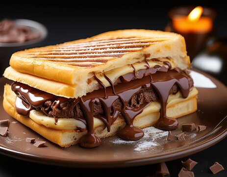 indulge in a gooey chocolate panini perfectly captured in a cutout backgrounimage