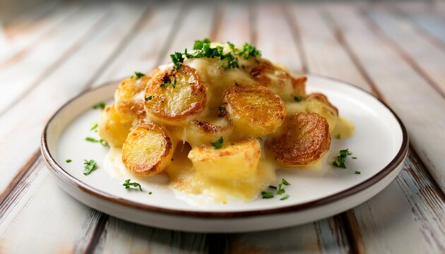 golden and crispy pommes dauphine presented on a pristine white plate inviting you to indulge in a delightful culinary experience that satisfies all your cravings