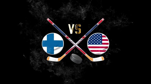 Finland vs United States International Hockey Championship Illustration
