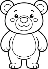 Fototapeta premium Cute cartoon teddy bear illustration with smiling face standing upright