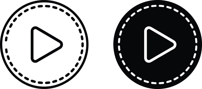 Circle play button interface vector illustration