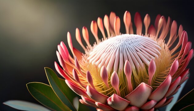 protea flower close up natural floral background sharp details