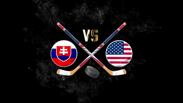 Slovakia vs USA Ice Hockey Match Sports Background
