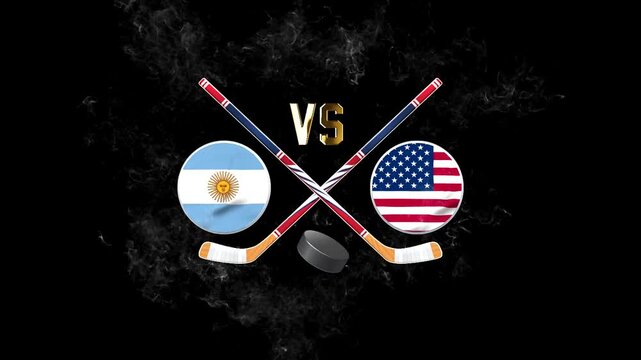 Argentina vs USA Ice Hockey Match Sports Background