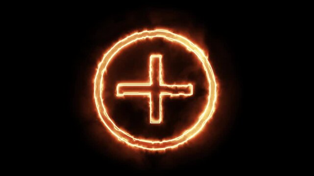 This fiery symbol represents the "plus sign" or addition symbol frequently used in mathematical contexts.