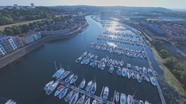 Drone Footage over Cardiff Bay Harbour