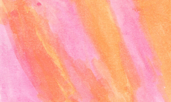 Abstract watercolor background with soft pink and orange brush strokes