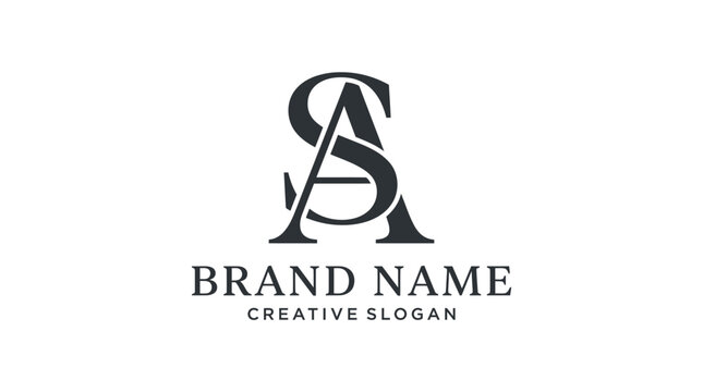 Elegant initial sa monogram logo vector illustration featuring sophisticated serif typography for modern corporate branding identity