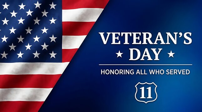 Veterans day background with american flag design honoring all who served on november eleventh in the united states