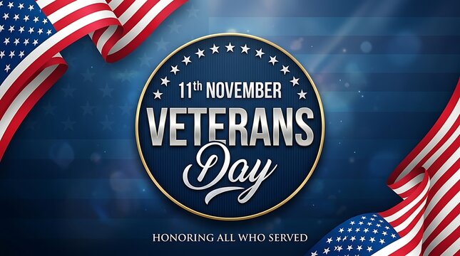Veterans day celebration background with american flag elements and patriotic typography for november eleventh national holiday event