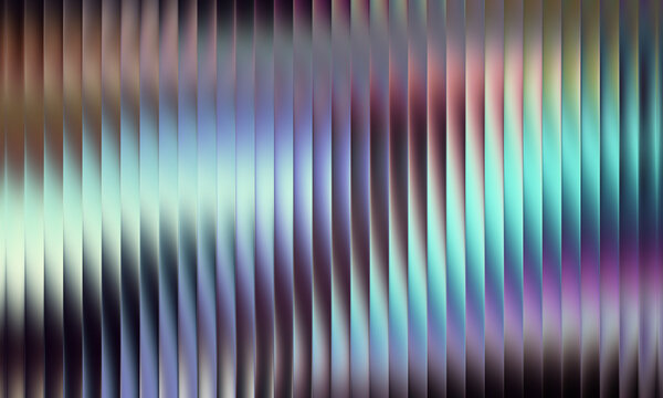 Fractal glass ribbed texture with vibrant light refraction. Abstract geometric distortion for high-tech design backgrounds.