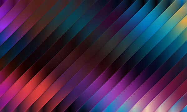 Vibrant fractal glass texture with ribbed reflections. Abstract colorful light distortion for modern digital design.