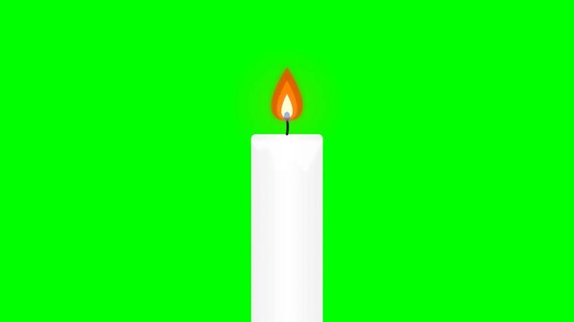 Animated Burning Candle Green Screen Overlay