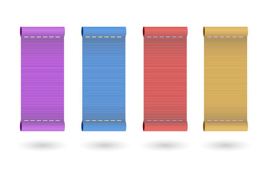 Colorful ribbons or bars on transparent background