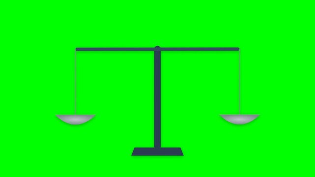 Balance Scale Tipping Animation Green Screen
