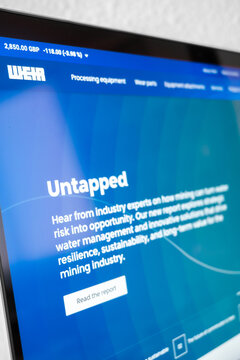 Mexico city, mexico, 03 13 2026, weir group website showing mining industry report on laptop