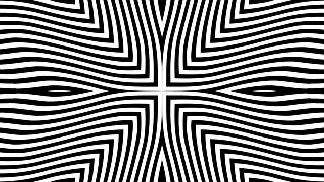 Seamless black and white hypnotic wave pattern. Perfect for optical illusions, retro op art, and trippy psychedelic mind bending concepts.
