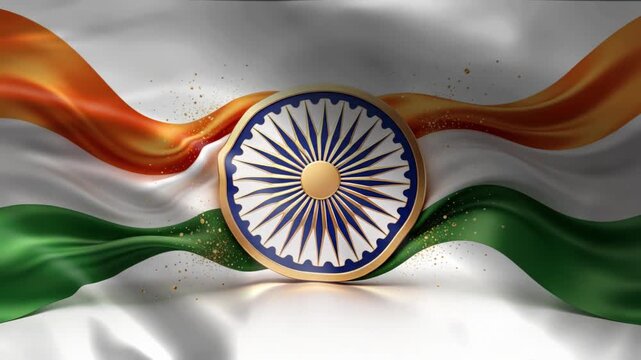 Indian flag with Ashoka Chakra emblem symbolizing national pride and patriotism perfect for Independence Day or Republic Day celebrations use for commercial
