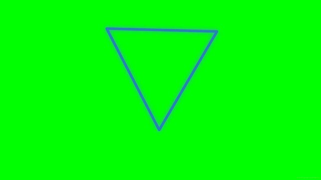 Flipping Triangle Play Icon Animation on Green Screen