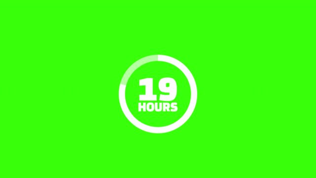 24 hours left countdown animation with bold digital timer display for deadline tracking and limited time event promotions