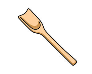 Fototapeta premium Chashaku. Traditional Japanese Matcha Bamboo Scoop. Tea Ceremony Utensil for Green Tea Powder. Colorful Cartoon Vector Illustration. Isolated Design Element, Clipart Sticker.