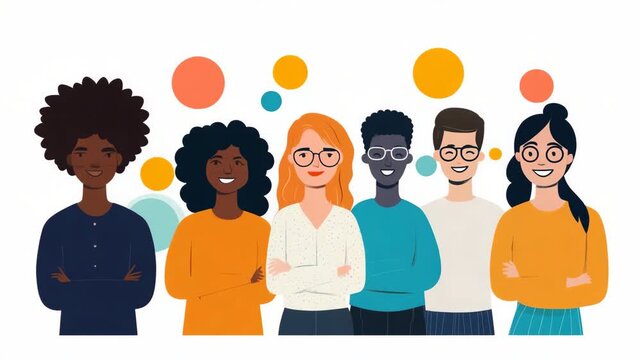 Diverse team of smiling young professionals standing together with crossed arms isolated on a white background, representing unity, teamwork, and multicultural community