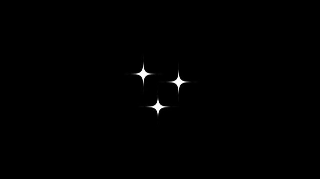 Elegantly shineing white star light streak, magical twinkling spark glow, abstract flash motion effect, versatile video element footage asset for digital media project clip