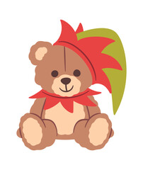 Obraz premium Teddy Bear Wearing Jester Hat Cartoon