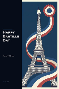 Bastille Day greeting poster