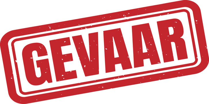 GEVAAR (Danger) rubber stamp with GEVAAR Dutch word