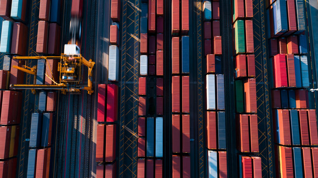 Cargo Container Port Operations with Loading Equipment