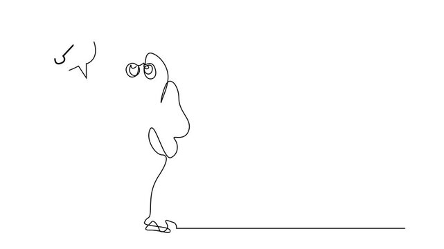 cute dog thought bubble bone dream signs one line art 2d video animation motion