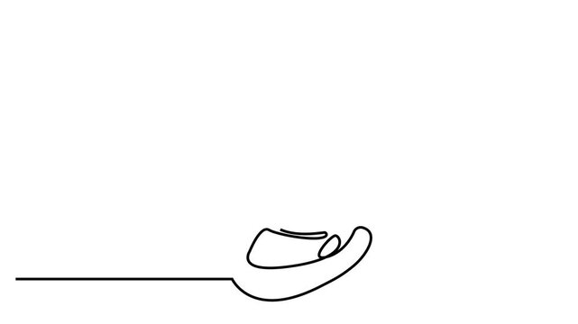 business human hand hold document sign one line 2d video animation clip art
