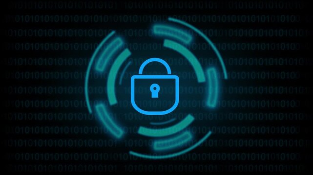 Security padlock animation rings spin sophisticated telemetry walls near digital locks. Cybersecurity mainframe command panels maximize authenticity through this layout loop.