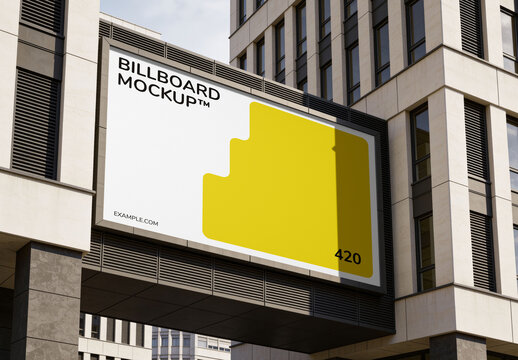 Billboard Between Building Mockup