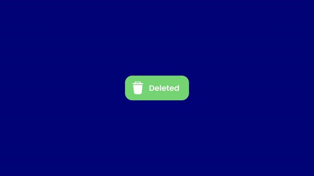 Delete Button Click Animation B-Roll on Blue Background with Trash Can Icon UI Motion Graphics