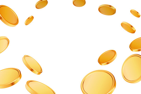 Realistic Rotating Gold Coins Background for Casino and Game Rewards