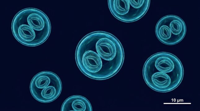 Cyclospora Cayetanensis Microscopic View Parasitology