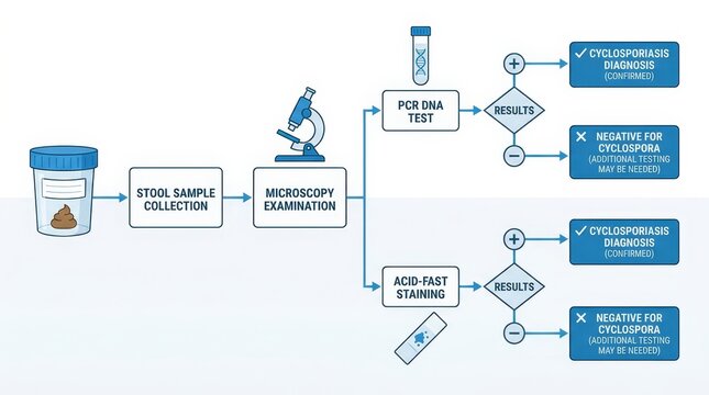 Cyclosporiasis Diagnostic Process Flowchart Medical Lab