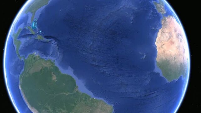 Video of rotating Earth in space.
Venezuela country with ocean on planet Earth.
Geographical map of world. Central America.
