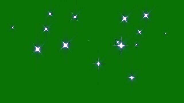 white star flash particle flow with magic light beam, abstract twinkling spark effect, modern visual design element for video editing footage sequence asset
