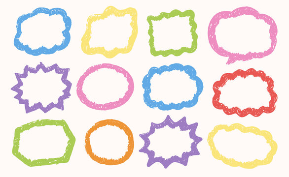 Speech Bubble Set Hand Drawn Doodle