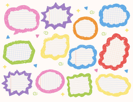 Speech Bubbles Sticky Notes Doodle
