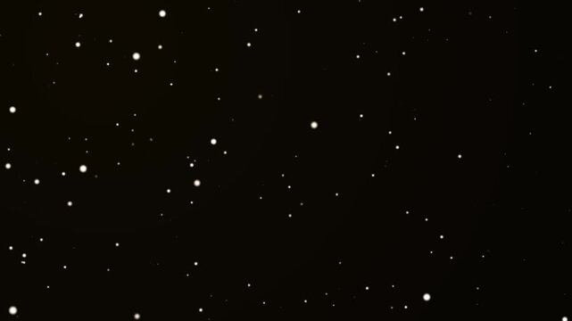 Abstract starfield motion background: glowing white particles floating in deep space galaxy cosmos